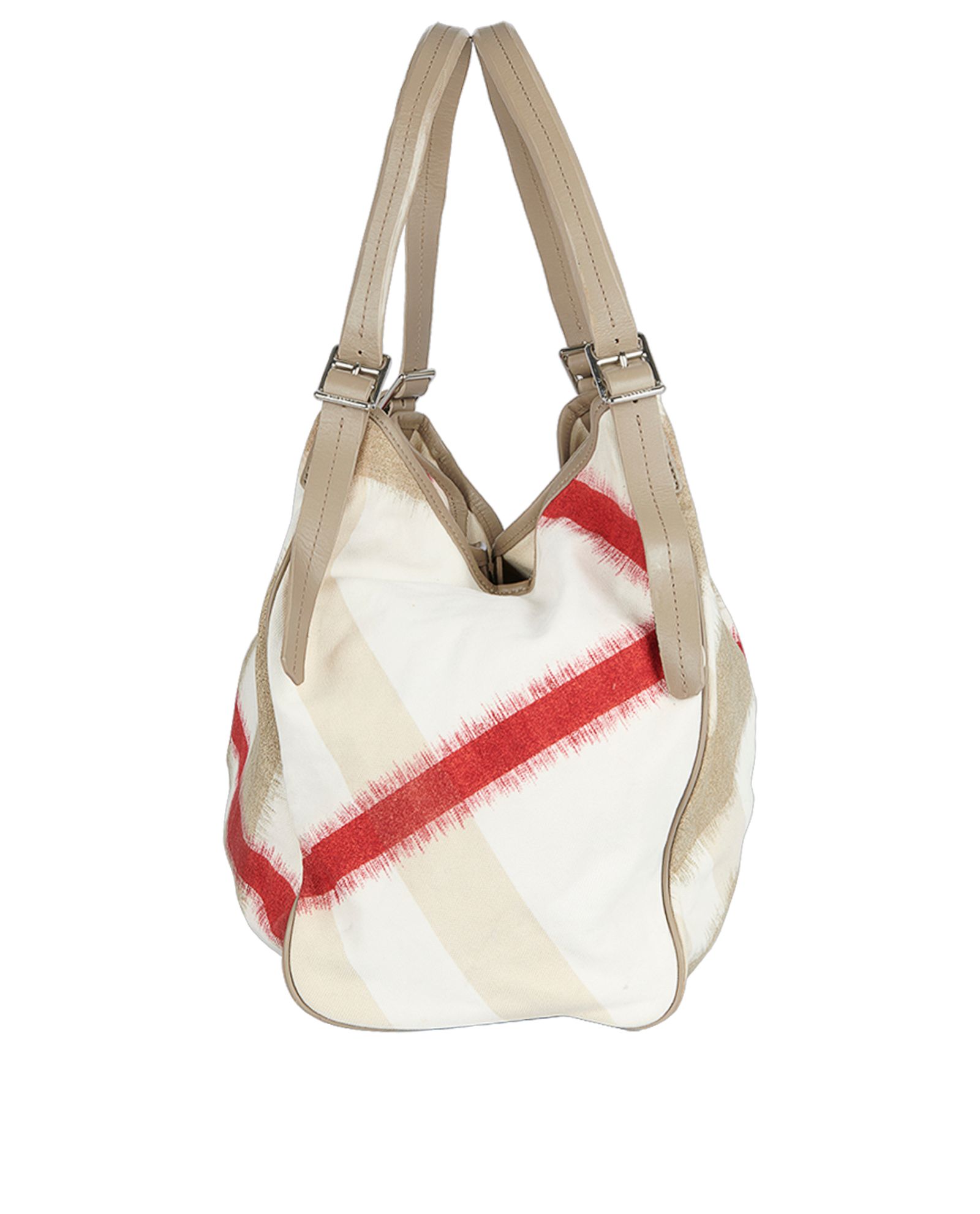 Mega Check, &pound;110, Handbags, Beige/Red, Leather/Nylon (Polymer), Bottom view